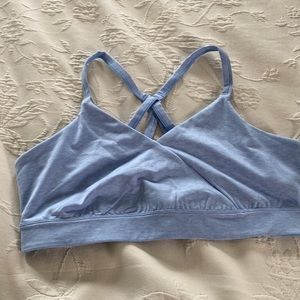 Heather Blue / Blue reversible Core 10 “Icon Series” Ballerina Sports Bra.